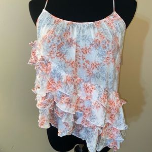 NWT Free People Assymetrical Ruffled Tank